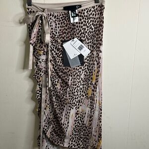 Just Cavalli NWT Jersey Cheetah Print Skirt Size 42/ XS Ruffles & Satin SO HOT!